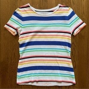 NFS Talbots The Talbots Tee multi color striped cotton t-shirt size small petite